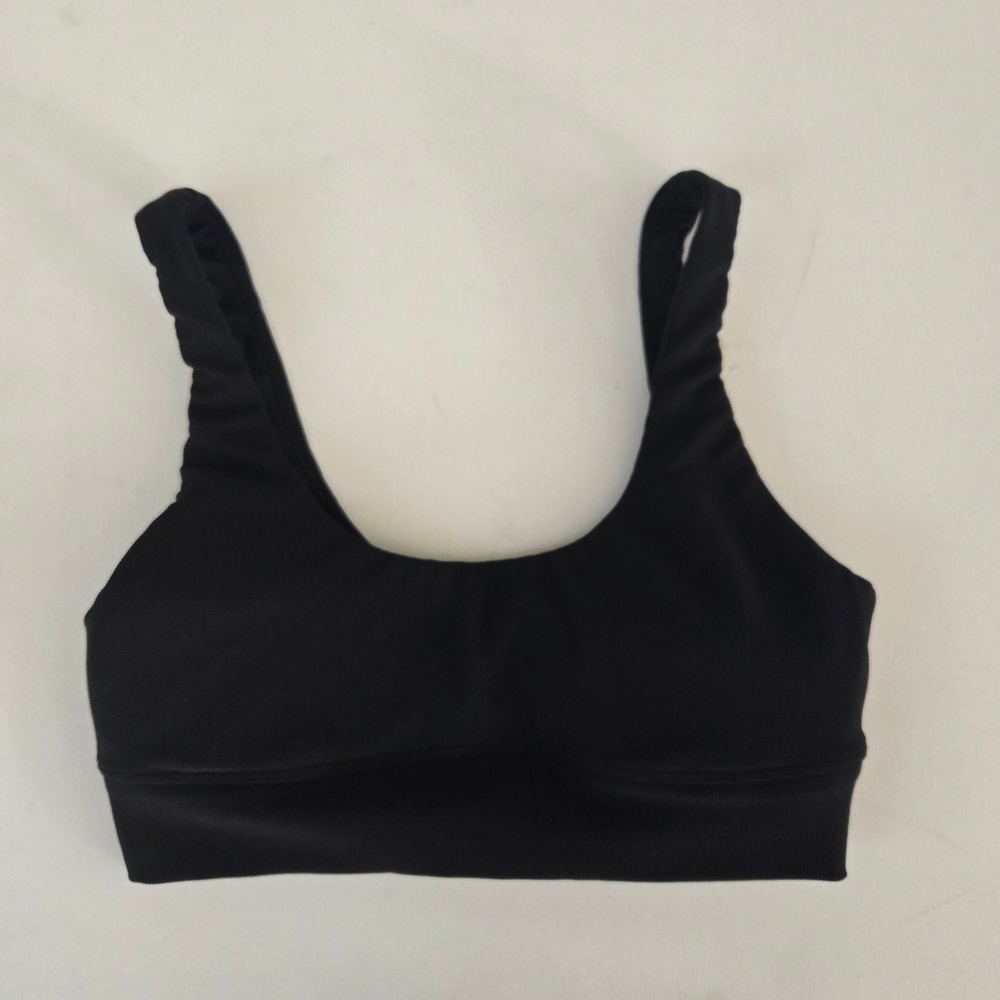 OFFLINE by Aerie Sports Bra Womens XS Black Ribbed‎ Scoop Neck Activewear Yoga